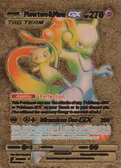 CUSTOM PLASTIC CARD: Mewtwo & Mew GX 242/236